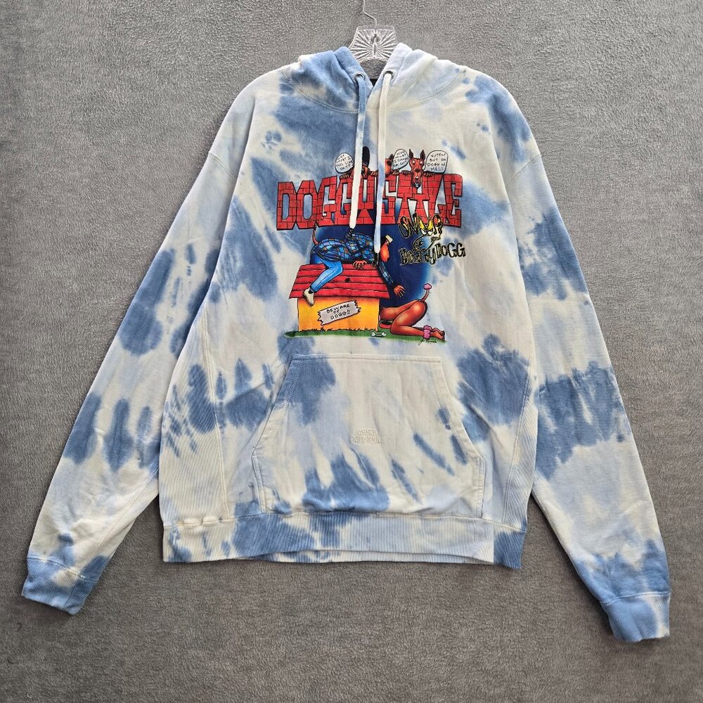 Snoop Dog x Shoe Palace Men Sweatshirts XL Blue Tie Dye Hoodie Joe Cool Hip Hop